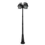 Lampadaire extérieur or noir deux lanternes classique décoration florale métal apparent IP65 LED adaptableextérieur