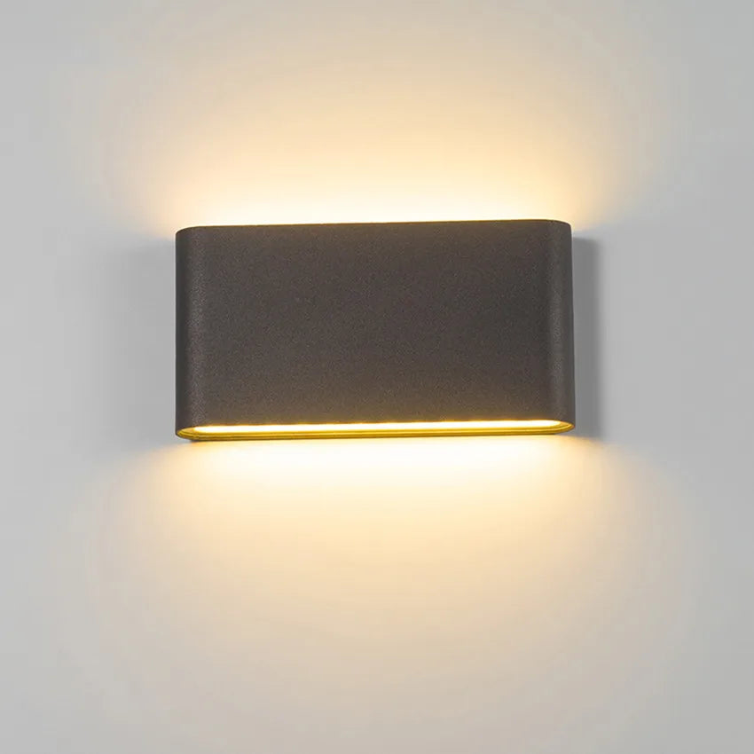 applique murale led ip65 étanche 6w 12w noir blanc contemporaine fixée adhésif
