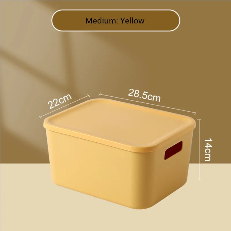 boîtes rangement modernes bleu orange jaune matériau plastique respectueux environnement treillis couvercle petite moyenne