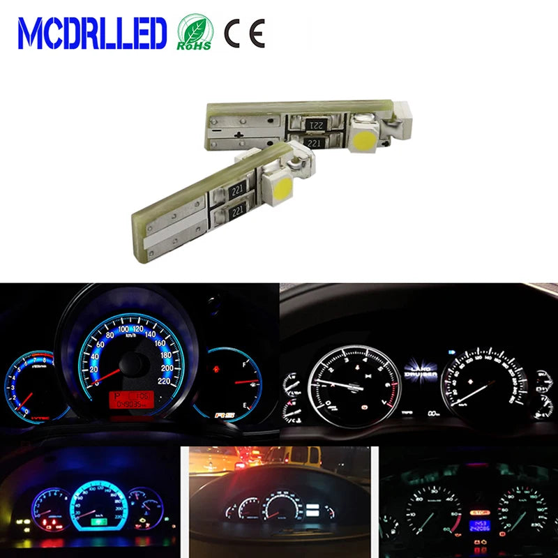ampoules led blanc 12v 24v smd3528 modernes 50000h lumineuses t5 0.2w 20lm d4.6x21mm