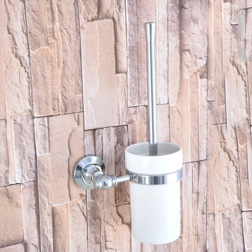 ensemble accessoires salle bain chrome blanc porte savon distributeur brosse wc tasse motif