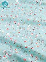 tissu coton imprimé fleurs vintage rose blanc vert couture patchwork quilting drap bébé coussins