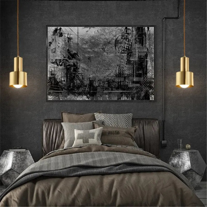 lampe suspendue dorée moderne minimaliste chaîne fil électrique interrupteur salon chambre