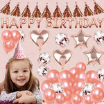 Ensemble décoration anniversaire or rose pour baby shower
