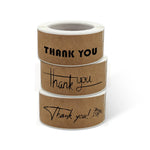 autocollants kraft thank you ruban élégant minimaliste coeurs blancs pack 120 stickers enveloppes cadeaux