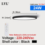 Lampe LED moderne télécommande blanc plat autonome 24W 32W
