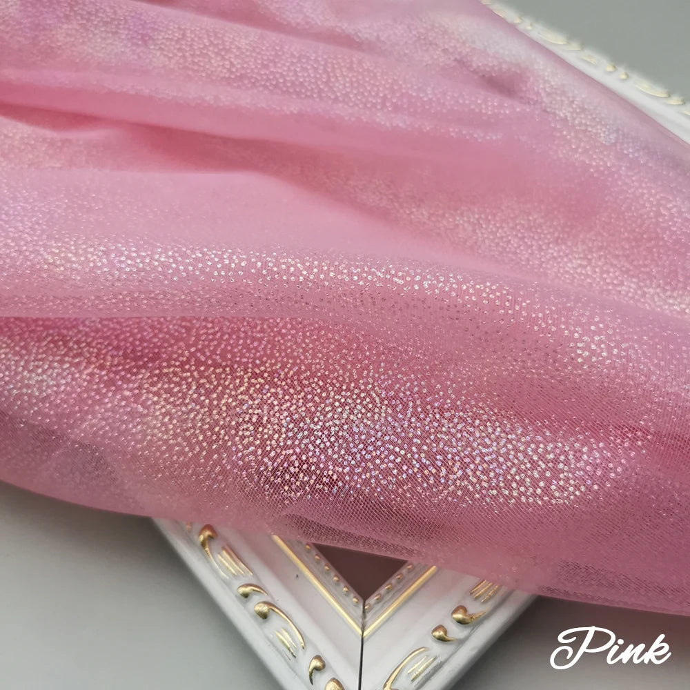 tissu polyester tulle pailleté rose clair blanc gris vert moderne décoration bricolage accessoire couture