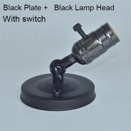 lampe table vintage bronze noir effet vieilli interrupteur mural fixe vis