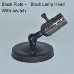 lampe table vintage bronze noir effet vieilli interrupteur mural fixe vis