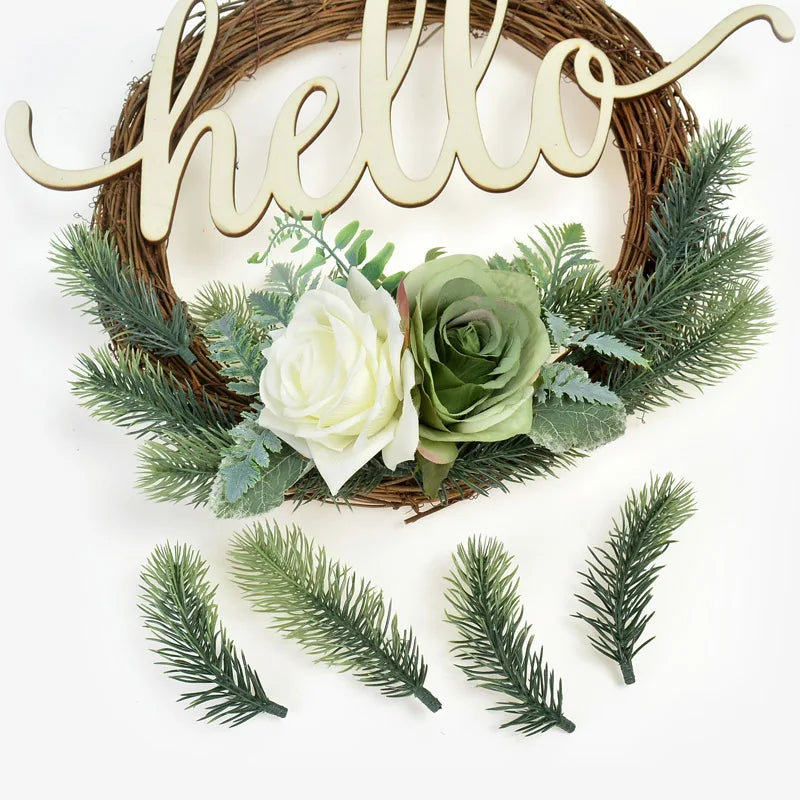décoration noël couronne branches pin feuilles baies bougies naturel extérieur festive arrangement
