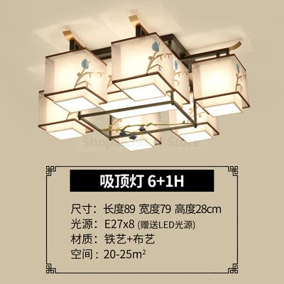 lampe suspendue moderne orientale têtes têtes fleurs feuilles cadre noir
