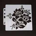 gabarit peinture fleurs moderne blanc bleu noir feuilles floral opaque minimaliste bricolage scrapbookcoration