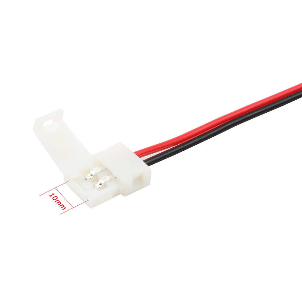 connecteur ruban led clip blanc rouge noir plat lisse basse tension smd 3528 5050