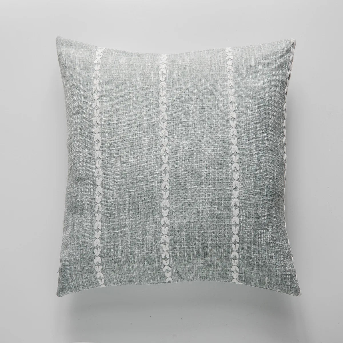 coussin carré coton lin 60x60cm motif carreaux moderne beige gris décoratif