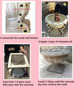 moule concret pot fleurs decoratif urne ciment texturé cannelures boutons gris blanc doréextérieur jardin