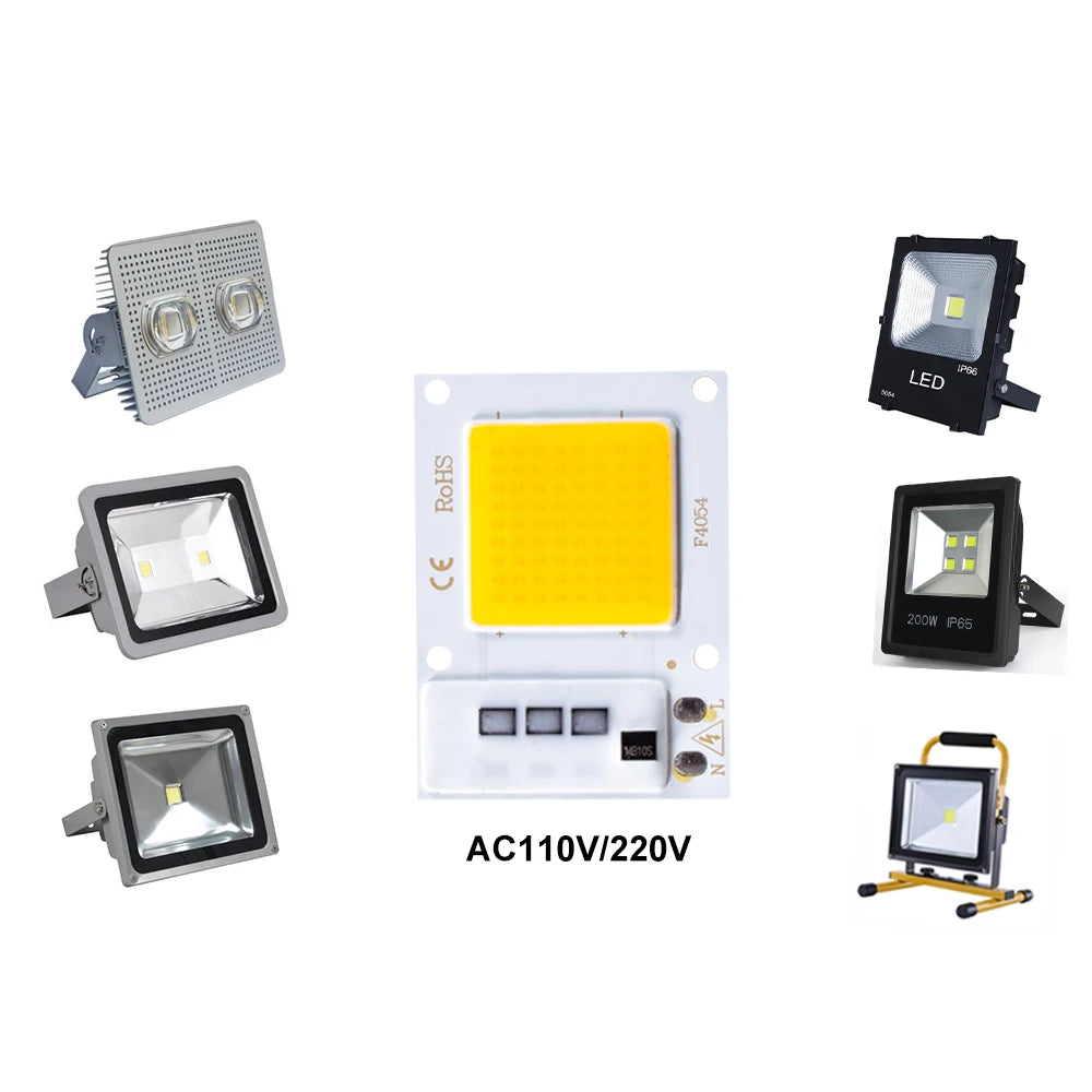projecteur led 20w 30w blanc chaud facile diy chip cob mat moderne