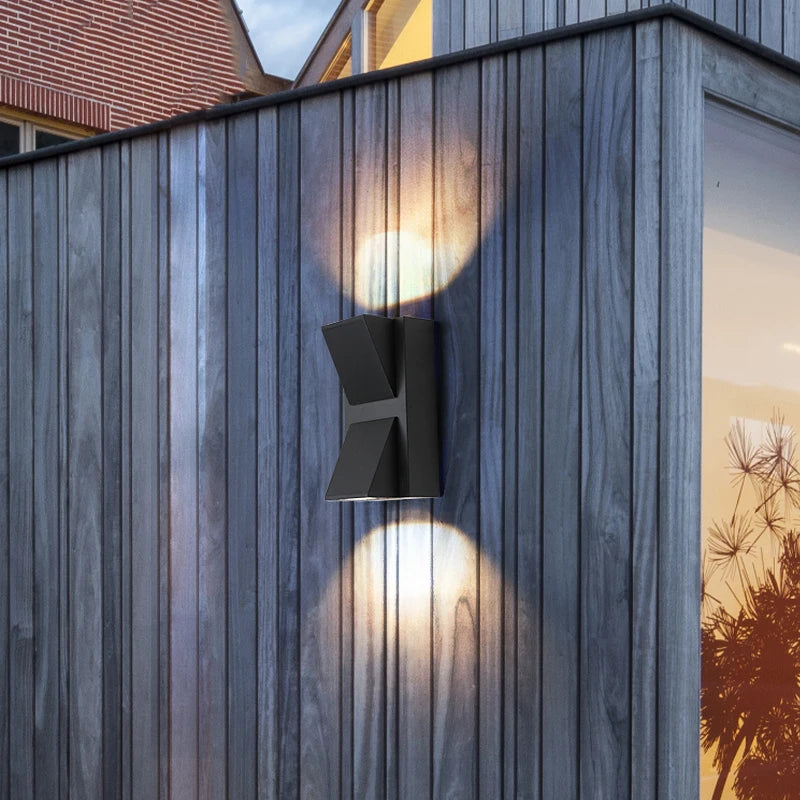 applique murale contemporaine aluminium noir géométrique led résistante l'eau fixée mur lumière d'intérieur industrielle
