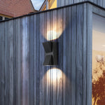 applique murale contemporaine aluminium noir géométrique led résistante l'eau fixée mur lumière d'intérieur industrielle