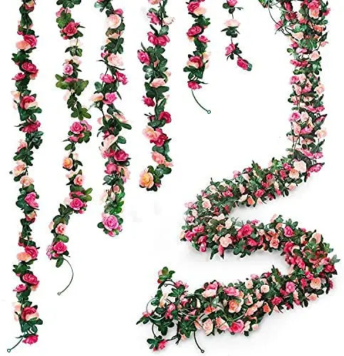 guirlande artificielle fleurs violettes vertes décoration extérieure mariage anniversaire moderne jardin fêtes