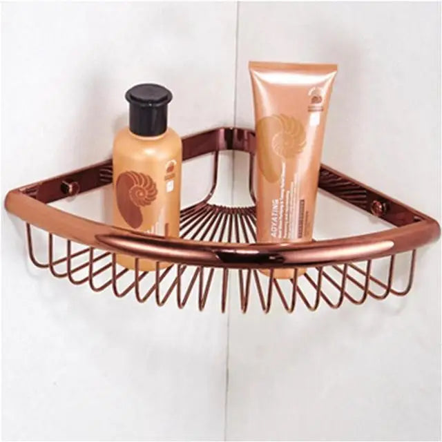 ensemble d'accessoires salle bains moderne or rose porte serviettes barres horizontales porte savon barre