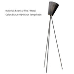lampe sol bois moderne noir conique mat haut bas toucher interrupteur led 165cm