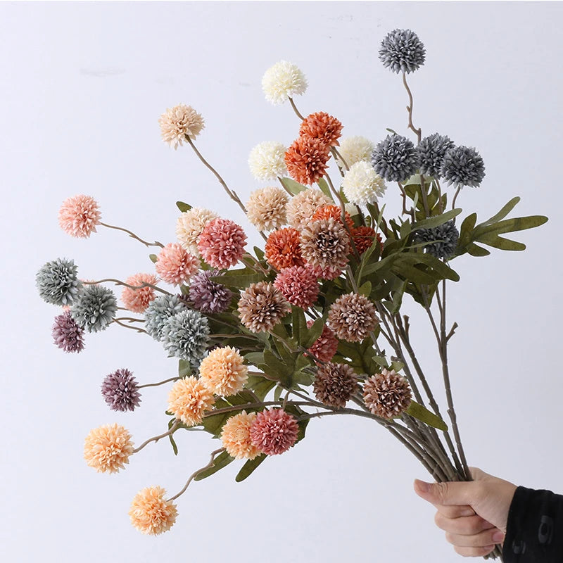 bouquet fleurs artificielles pissenlit multicolore décoration maison mariage fête intérieur plante plastique moderne