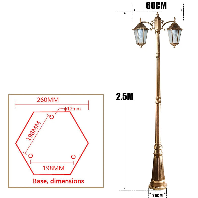 lampadaire or noir rétro classique éclairage public ip65 led alu certifié cccextérieur