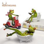 statues grenouilles résine décoratives modernes humour maison verte blanche verte verte