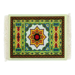 tapis sol persan motif floral classique franges décoration intérieur maison