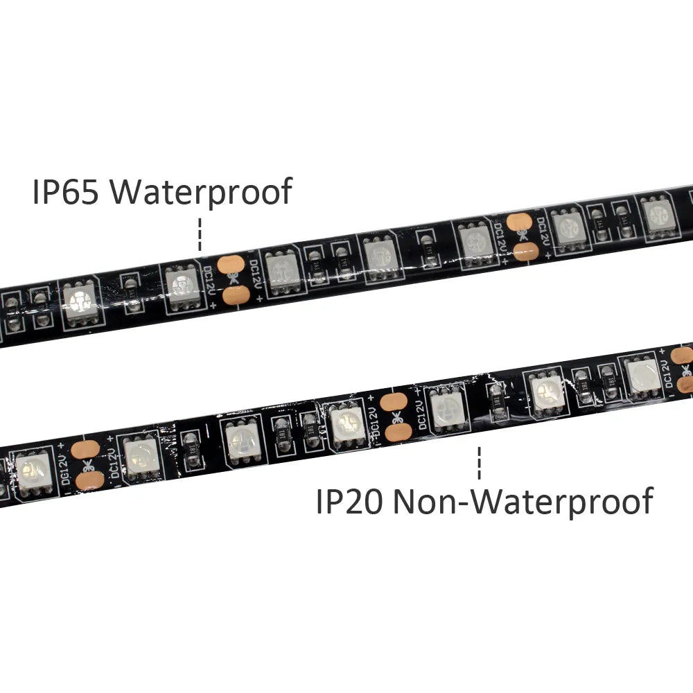 ruban led uv noir blanc bleu 12v smd waterproof ip65 395 405nm 50000h tech