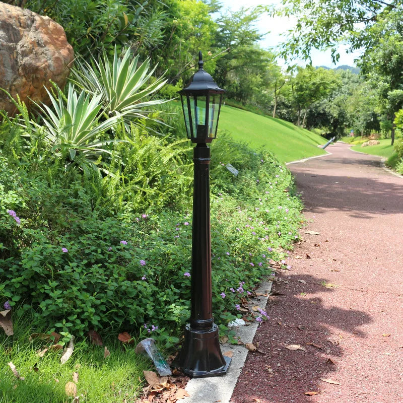 lampe rue or noir classique ip55 led 85265v éclairage public aluminium brillant vintageextérieur