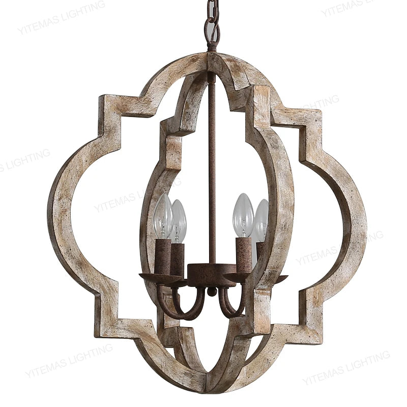 suspension lumineuse vintage gris clair brun finition rustique lumières ampoules E14