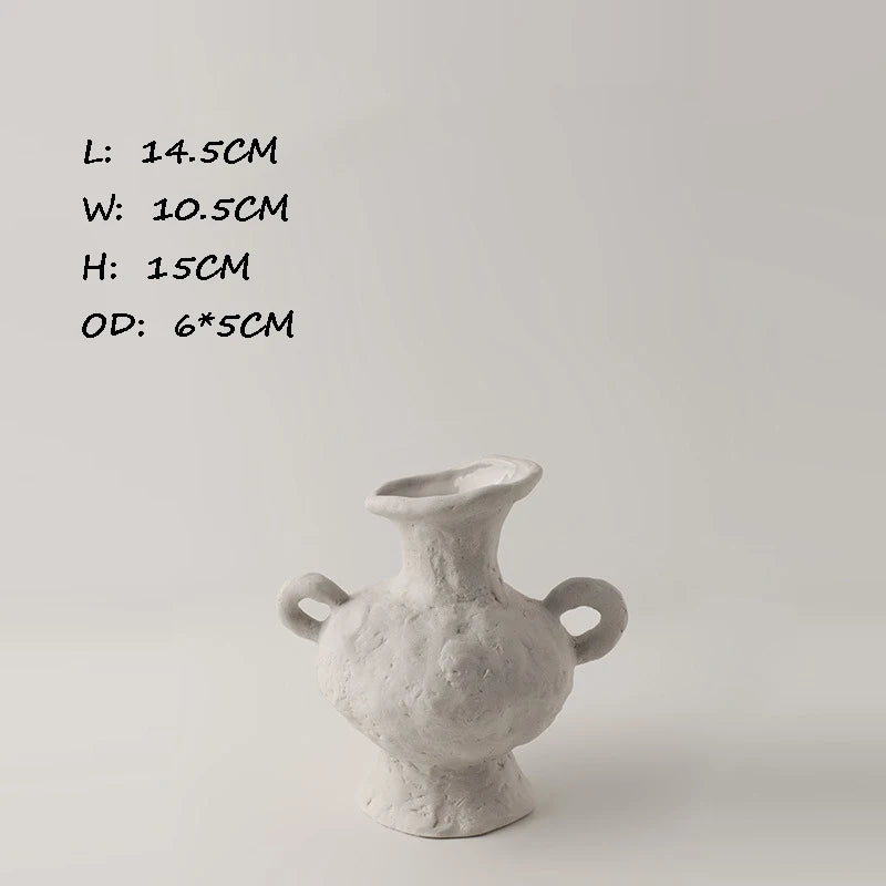 vase blanc céramique moderne minimaliste texturé opaque décoration intérieure table chambre esthétique