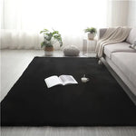 tapis noir velours moelleux moderne salon chambre unicolore polypropylène lavableextérieurintérieur