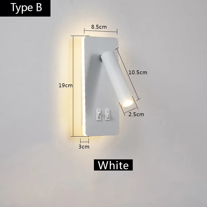 lampe murale moderne noir blanc mat fixée interrupteur ampoules led cuisine chambre coucher entree