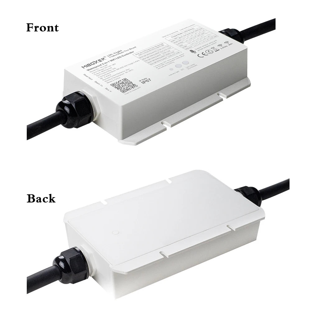 contrôleur led wifi ip67 étanche 12v 24v rgbw cct application smartphone moderne