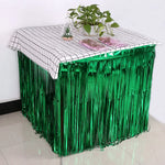 rideau table franges décorations fête mariage anniversaire bleu rose argent vert violet moderne