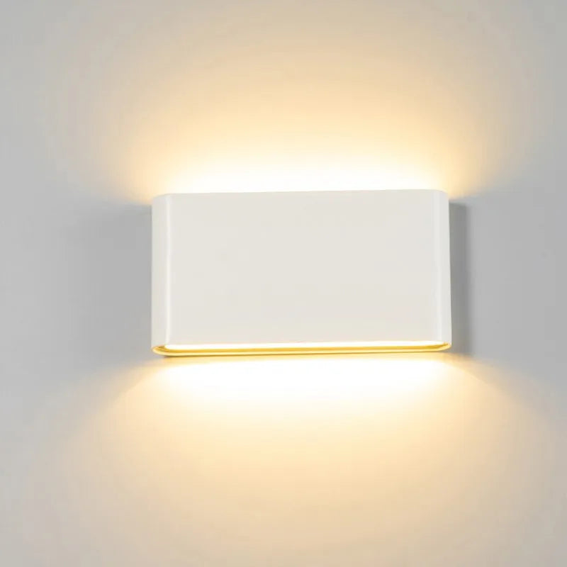 applique murale led ip65 étanche 6w 12w noir blanc contemporaine fixée adhésif
