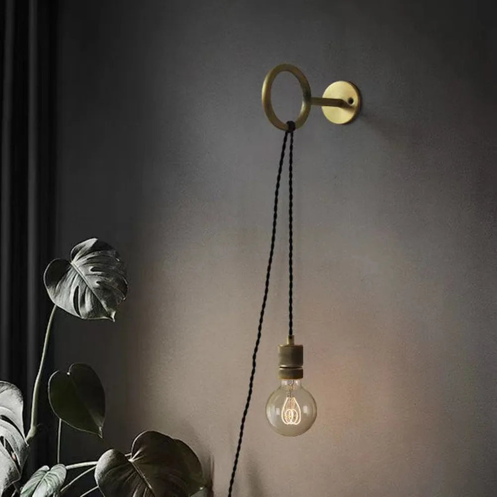 lampe murale industrielle vintage or noir verre transparent ampoûle led éclairage quotidien fixée mur