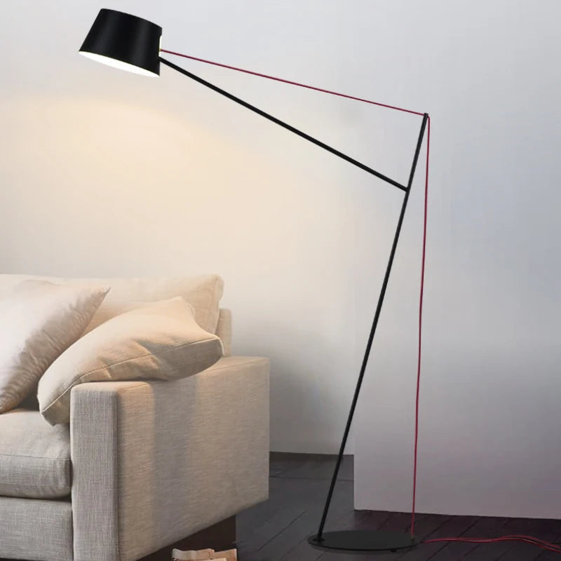 lampe sol moderne noir rouge led éclairage intérieur minimaliste vintageTouchable Interrupteur Marche Arrêt