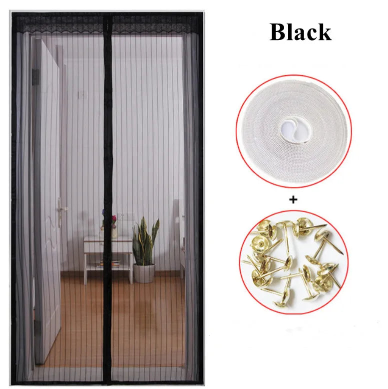 rideau moustiquaire porte magnétique noir beige rayures horizontales moderne adhésif clips bande