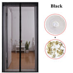 rideau moustiquaire porte magnétique noir beige rayures horizontales moderne adhésif clips bande