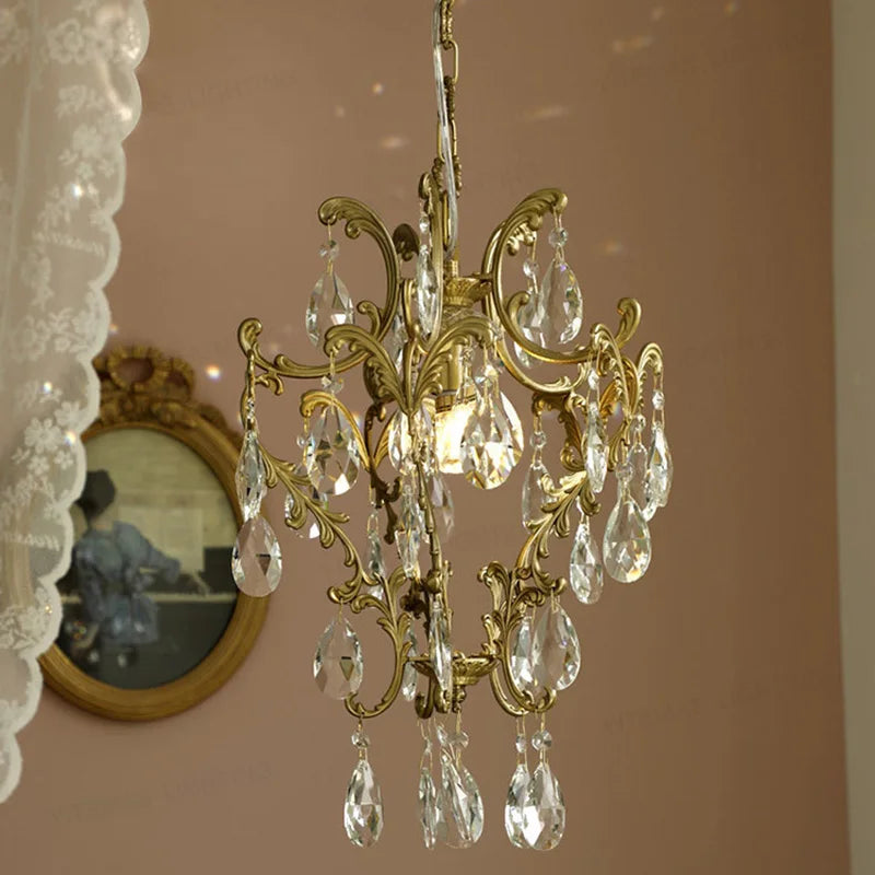 lustre or baroque cristal transparent classique ampoule e27 autonome chambre salle manger