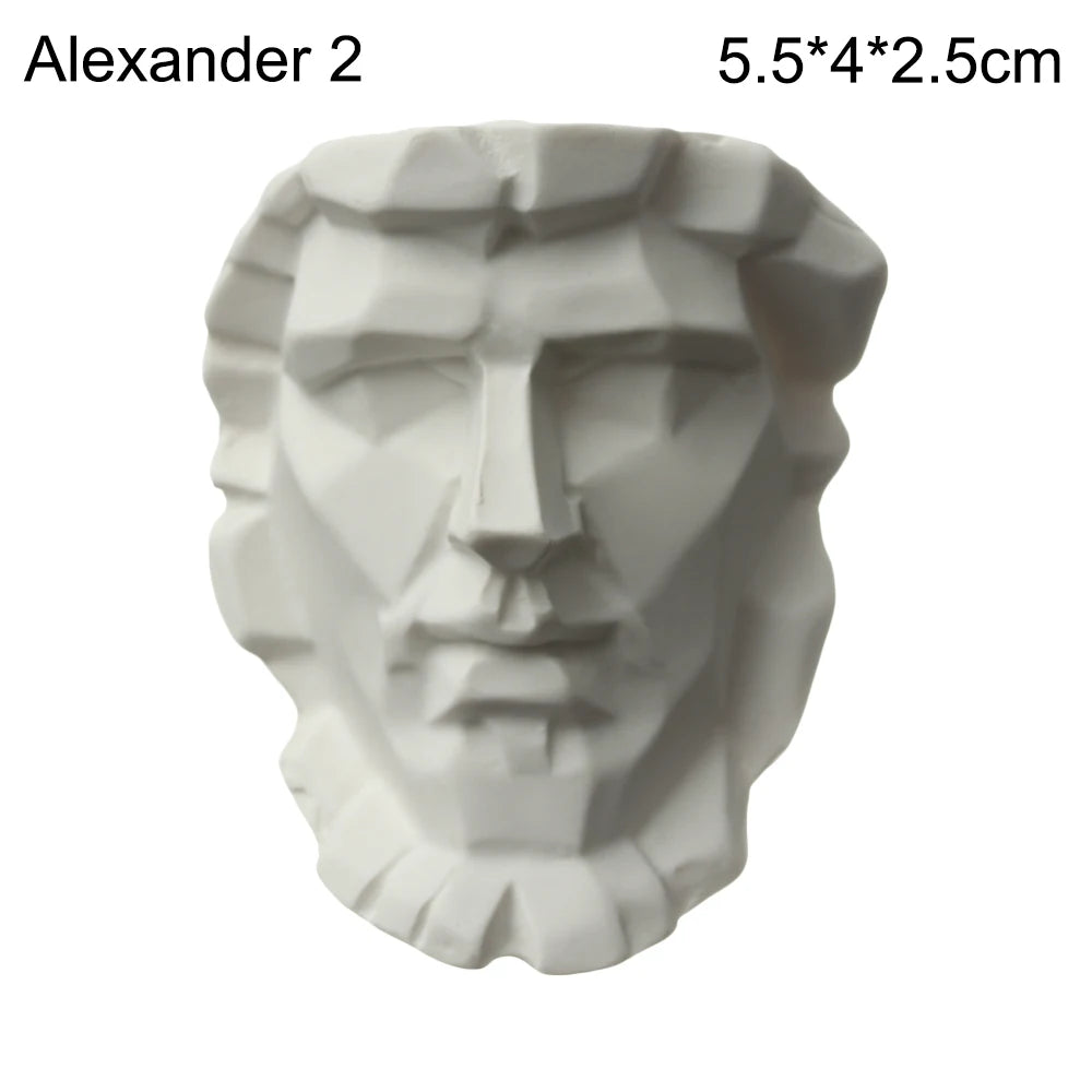 buste sculpté résine blanc détails granuleux classique réaliste décoration intérieureportrait miniature