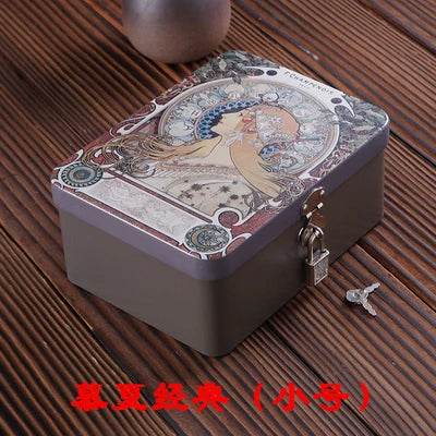 boîte bijoux métal fleurs bleu cadenas personnalisation vintage respectueuse environnement