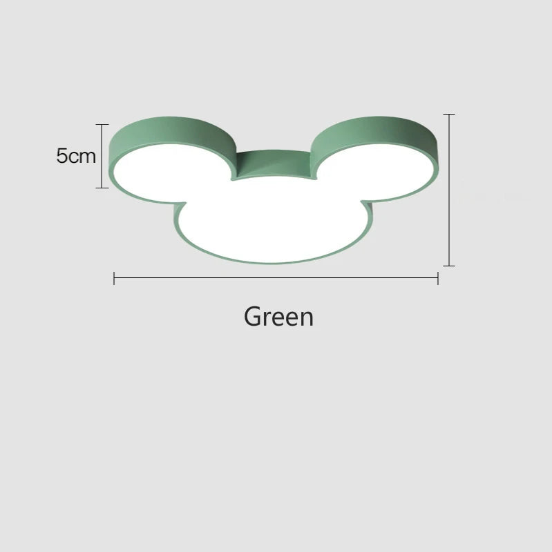 plafonnier led moderne tête mickey bleu vert rose blanc opacité designintérieur cuisine télécommande
