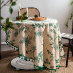 nappe ronde fleuriale tissage pompons table dextérieur mariage rustic champêtre