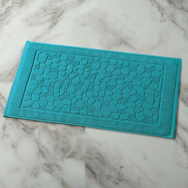 serviettes bain turquoises grises motif géométrique 100% coton absorbantes salle bain classiques lavables machine