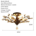 lustre moderne branches cristal chrome doré éclairage intérieur salon chambre boutique
