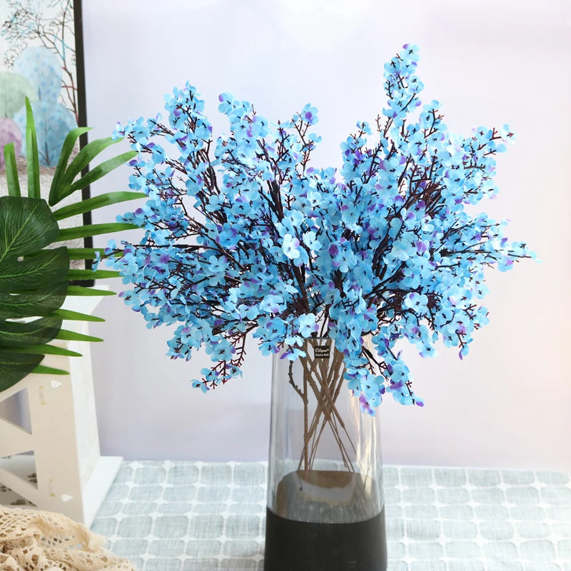 bouquet artificiel violet bleu rose rouge petites fleurs simples moderne décoration intérieure minimaliste opacité